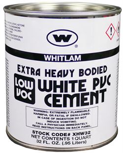 WHITLAM White Extra Heavy Bodied Low VOC PVC Cement