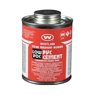 WHITLAM Clear Medium Bodied Low VOC PVC Cement