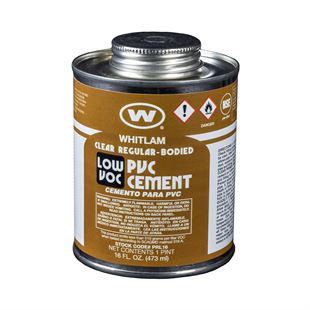 WHITLAM Clear Regular Bodied Low VOC PVC Cement