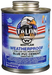 TALON WEATHERPROOF Blue Medium Bodied Low VOC PVC Cement