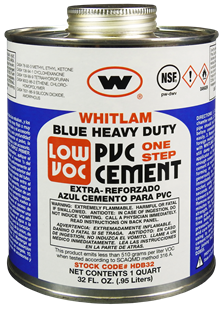 WHITLAM Heavy Duty Blue Medium Set Low VOC PVC Cement