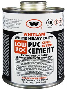 WHITLAM White Heavy Duty Low VOC PVC Cement