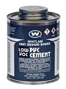 WHITLAM Gray Medium Bodied Low VOC PVC Cement
