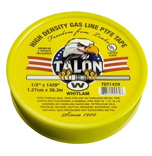 TALON Professional High Density Yellow Gas Line PTFE (Polytetrafluoroethylene) Tape